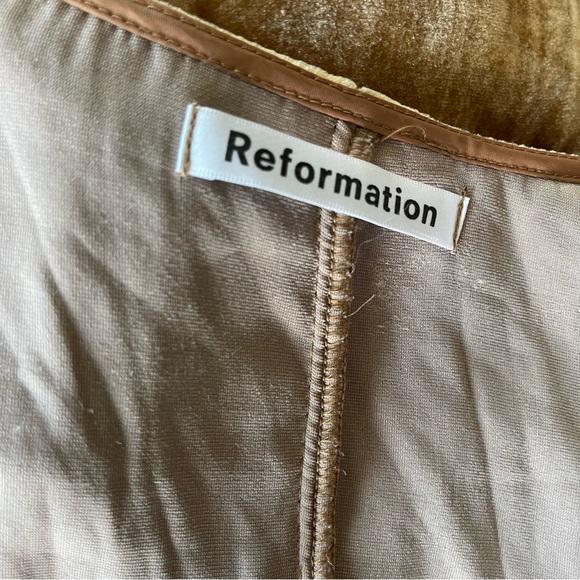 Reformation Miller Wrap Maxi Dress in Gold Velvet - Picture 6 of 10